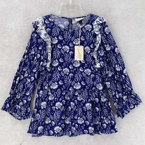 NEW Universal Thred Peasant Top Womens Size Small Blouse Cottegecore Boho Floral